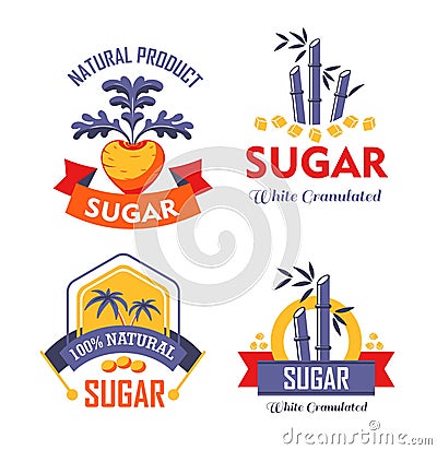 Farming and agriculture sugar cane palm and beetroot bamboo Vector Illustration