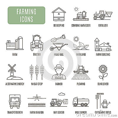 Farming icons. Set of vector pictogram Vector Illustration