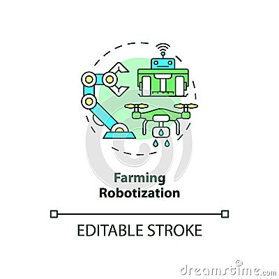 Farming robotization concept icon Vector Illustration
