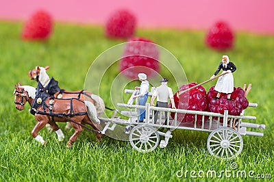 Farming toy people Stock Photo