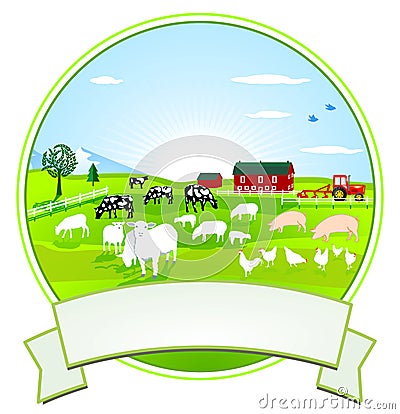 Farming Vignette Vector Illustration