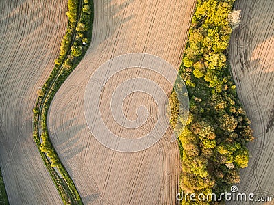 Farmland from above - aerial image Stock Photo