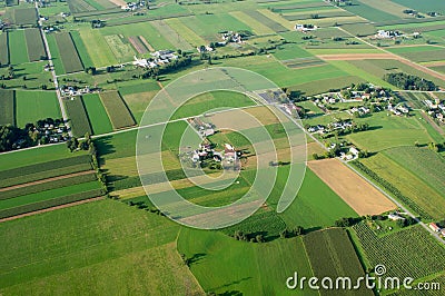 Farmland from Above Stock Photo