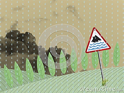 Farmland flood warning Stock Photo