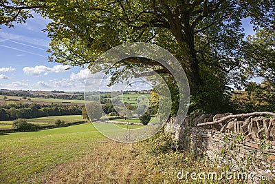 Farmland near Guiting Power, Cotswolds, Gloucestershire, England Stock Photo