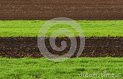 Farmland, plowed field at spring, landscape, agricultural, fields Stock Photo