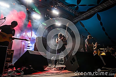 Linda Martini band performing on Music Festival Editorial Stock Photo