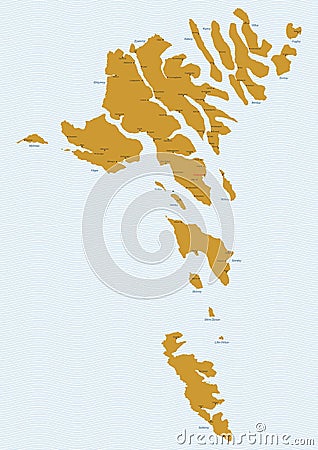 Faroe islands map - cdr format Vector Illustration