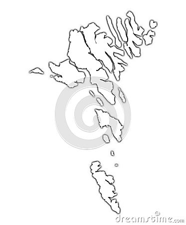 Faroe Islands outline map Stock Photo