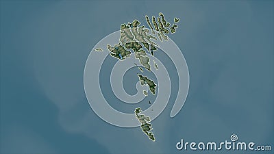 Faroe Islands outlined. Physical Stock Photo