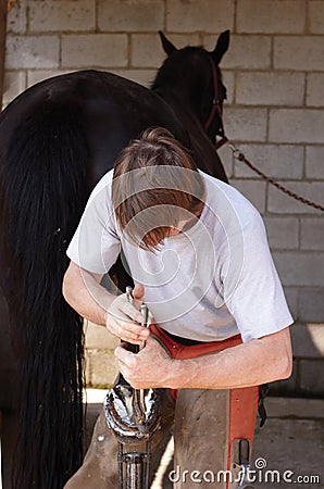 Farrier change old Iron Stock Photo