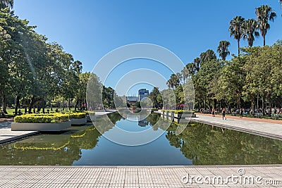 Farroupilha Park or Redencao Park reflecting pool in Porto Alegre, Rio Grande do Sul, Brazil Editorial Stock Photo