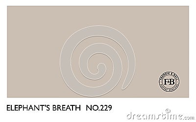 Farrow & Ball Elephant`s Breath No. 229 colour card Editorial Stock Photo