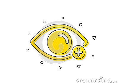 Farsightedness icon. Eye diopter sign. Optometry vision. Vector Vector Illustration