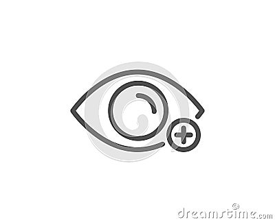 Farsightedness line icon. Eye diopter sign. Optometry vision. Vector Vector Illustration