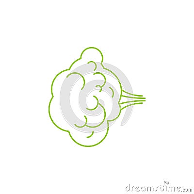 Fart Green gas isolated. Farting Vector texture Vector Illustration