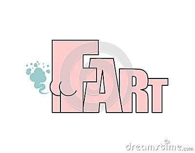 Fart lettering sign. Farting symbol vector illustration Vector Illustration