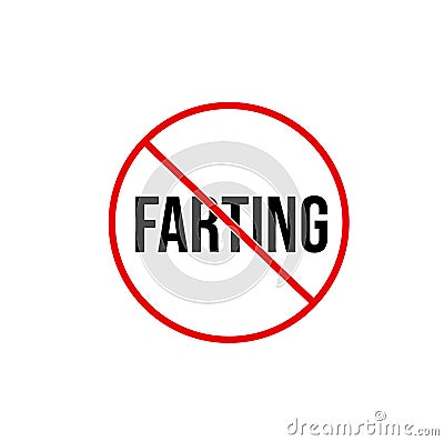 Farting is not allowed here icon. Farting banned symbol Stock Photo