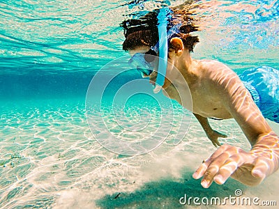 Fascinated by underwater world Stock Photo