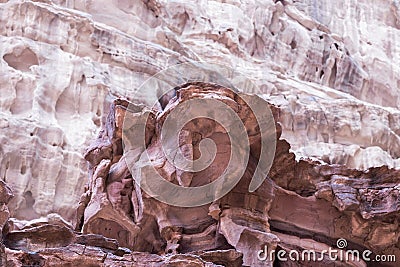 Fascinating beauty of the Wadi Rum desert near Aqaba city in Jordan Stock Photo