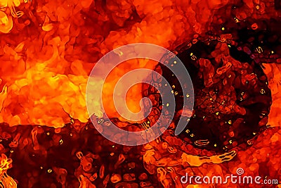 Fascinating graphic detail of burning fire consuming wooden logs. Stock Photo