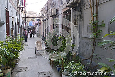 Fascinating streets and trades of Shanghai, China: one of the Editorial Stock Photo