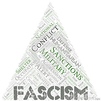 Fascism word cloud. Vector made with the text only. Vector Illustration