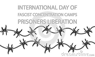 Fascist concentration camps prisoners liberation international day Vector Illustration