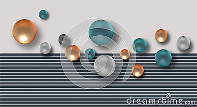 Modern abstract 3 d sphere artistic background. Geometry, illustrations, gold element, texture background, Stock Photo