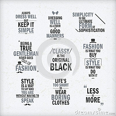 Fashion attitude quotes set Vector Illustration