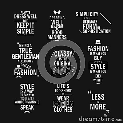 Fashion attitude quotes set Vector Illustration