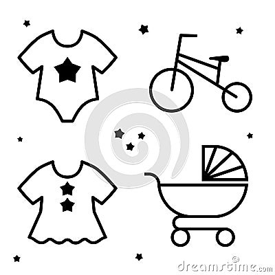 fashion and baby equipment icons. vector icon illustration Vector Illustration