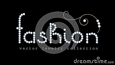 Fashion banner with diamond jewelry letters Vector Illustration