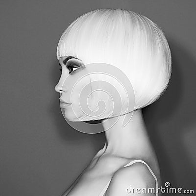 Fashion beautiful blonde with short haircut Stock Photo