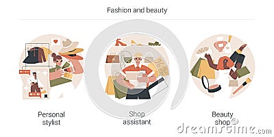 Fashion and beauty abstract concept vector illustrations. Vector Illustration