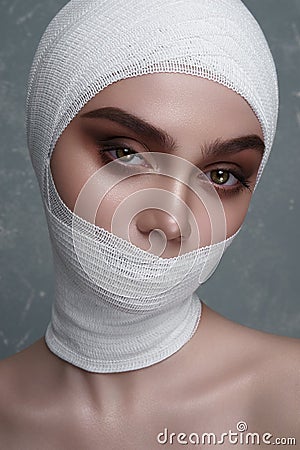 Fashion Beauty Patient with big Eyes Stock Photo