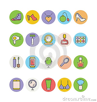 Fashion and Beauty Vector Icons 4 Stock Photo