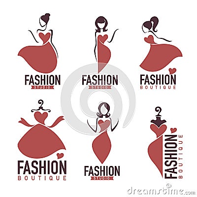 Fashion and beautysalon, studio, boutique logo Vector Illustration