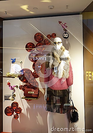 Fashion boutique shop window store Editorial Stock Photo