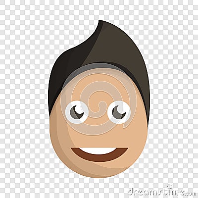 Fashion boy face icon, cartoon style Vector Illustration