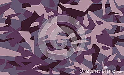 Fashion camouflage seamless background. Trendy geometric camo pattern in purple and burgundy. Vector Illustration