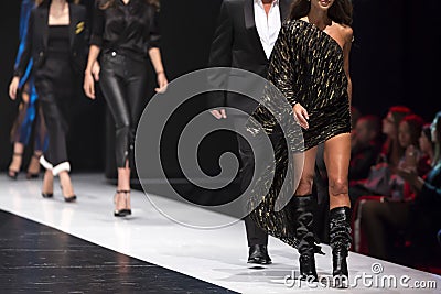 Fashion catwalk runway show models Editorial Stock Photo