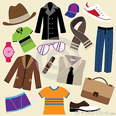 Fashion clothes and accessories Vector Illustration