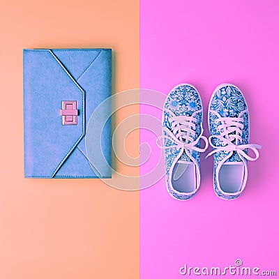 Fashion. Clothes Accessories Set. Outfit. Minimal Stock Photo