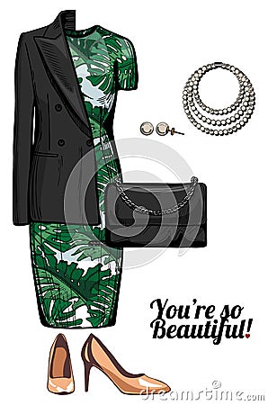 Fashion clothess look Vector Illustration