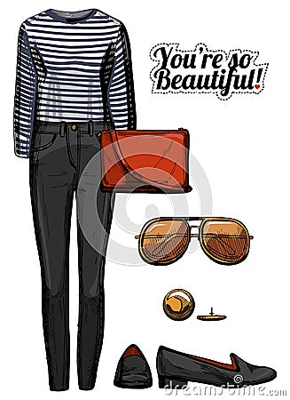 Fashion clothess look Vector Illustration