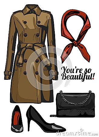 Fashion clothess look Vector Illustration