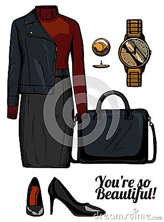 Fashion clothess look Vector Illustration