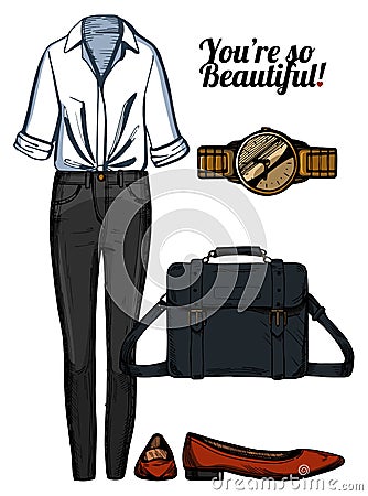 Fashion clothess look Vector Illustration