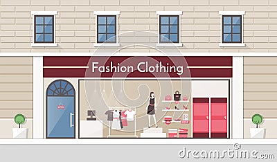 Fashion clothing store Vector Illustration